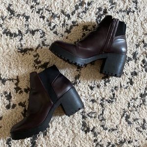 Zara eggplant and black chunky boot